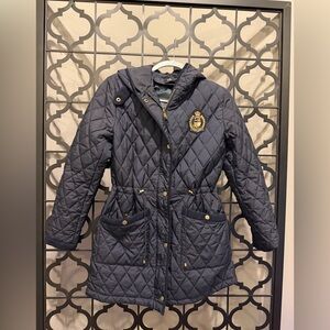 Lauren Ralph Lauren Navy Quilted Anorak Hooded Coat